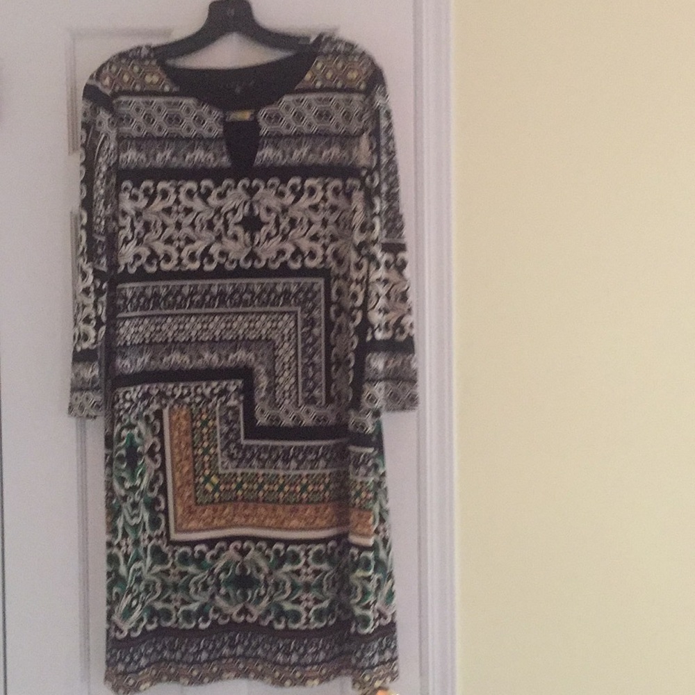 Long sleeved, print dress